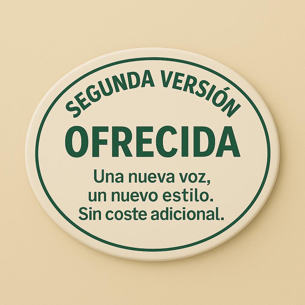 2ª versión ofrecida - Nueva voz o estilo sin coste adicional